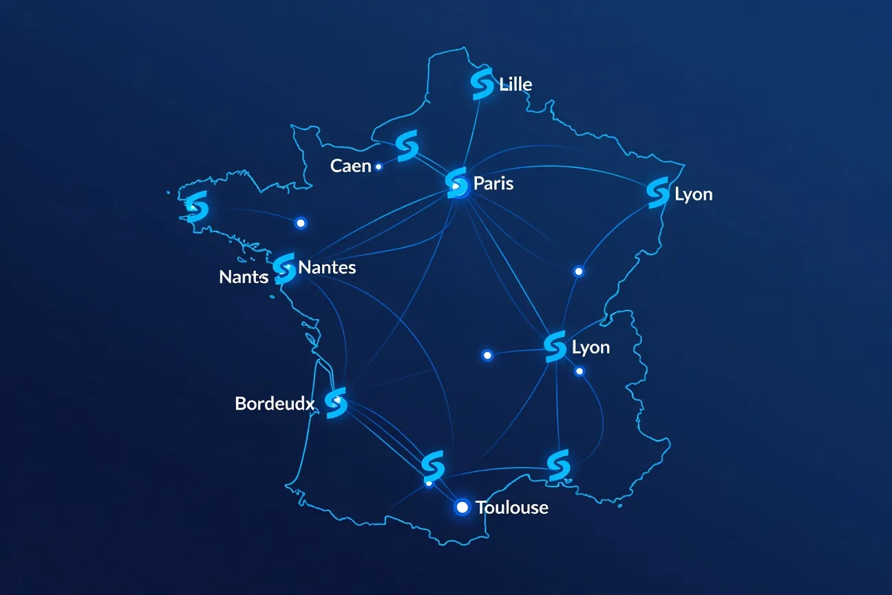 Cartographie des agences Symfony en France 2026 - principales villes