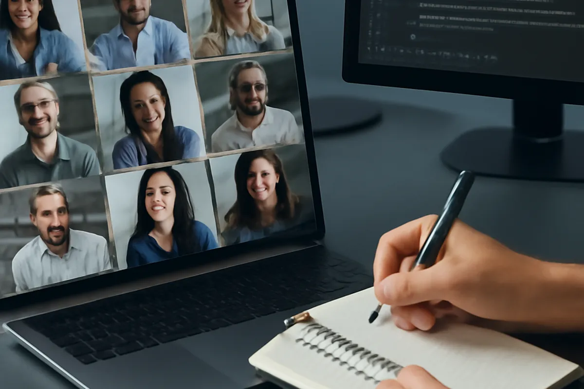 Espace de travail freelance à domicile avec double écran et code Symfony