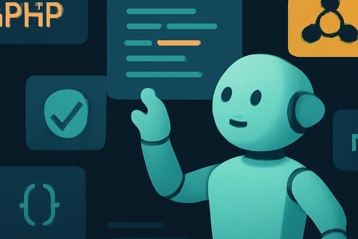 Workflow d'agent IA Claude Sonnet écrivant des tests PHPUnit et refactorisant du code PHP Symfony