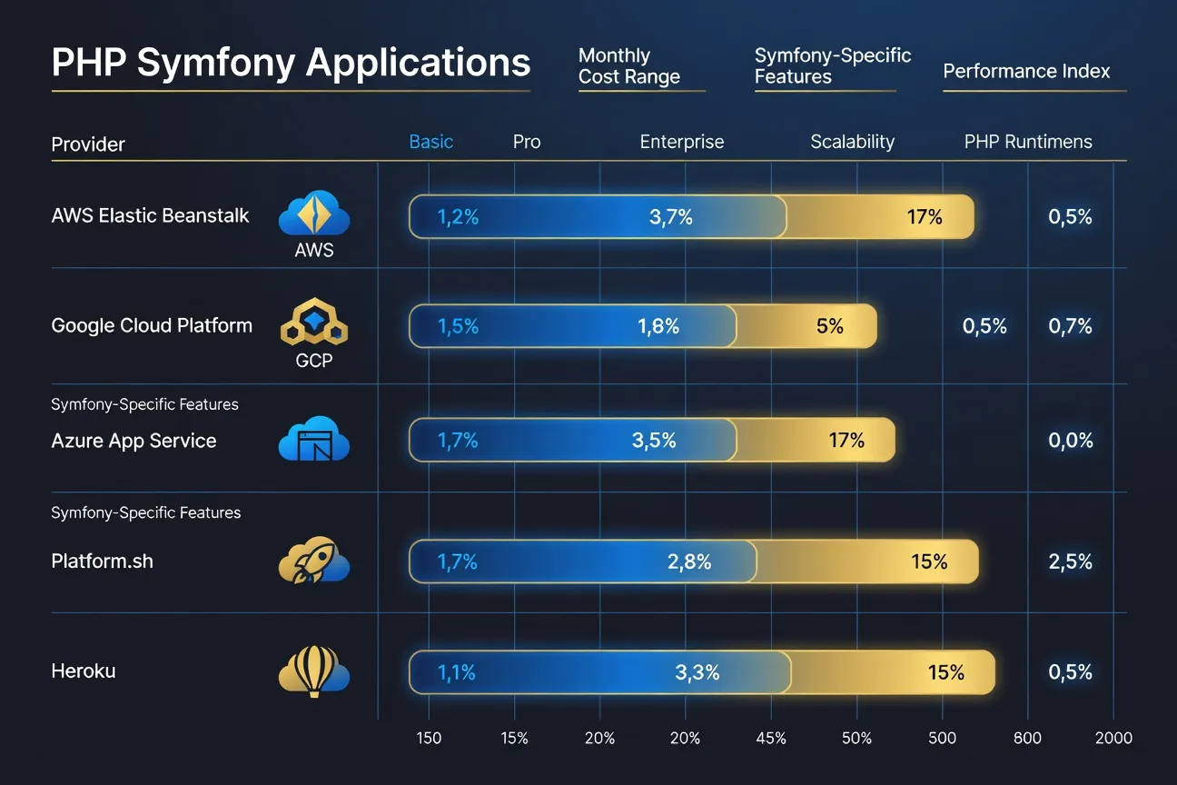 Comparatif tarifs h&eacute;bergement Symfony 2026